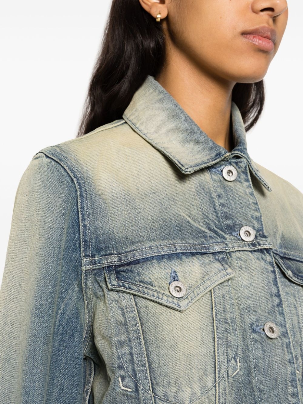 logo-embroidery denim jacket - 5