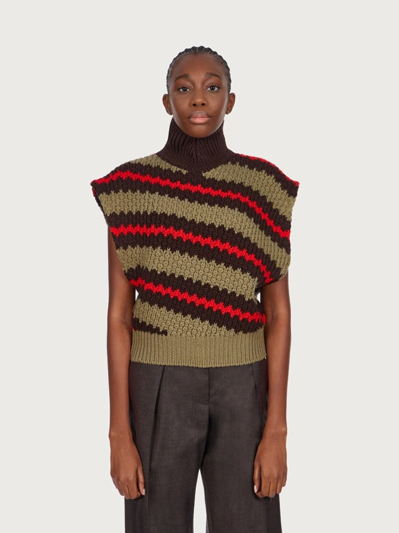 FERRAGAMO HIGH NECK GILET outlook