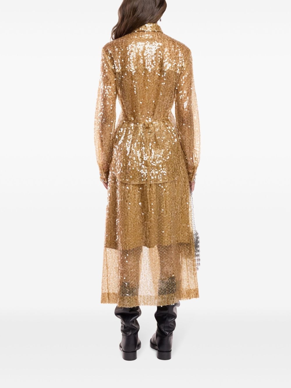 sequin-embroidered skirt - 4