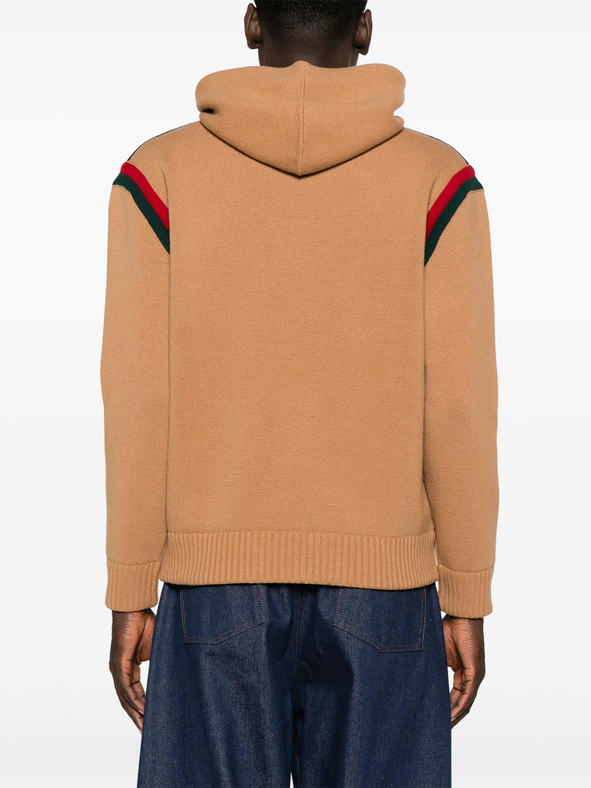 Web-Stripe Wool Hoodie - 5