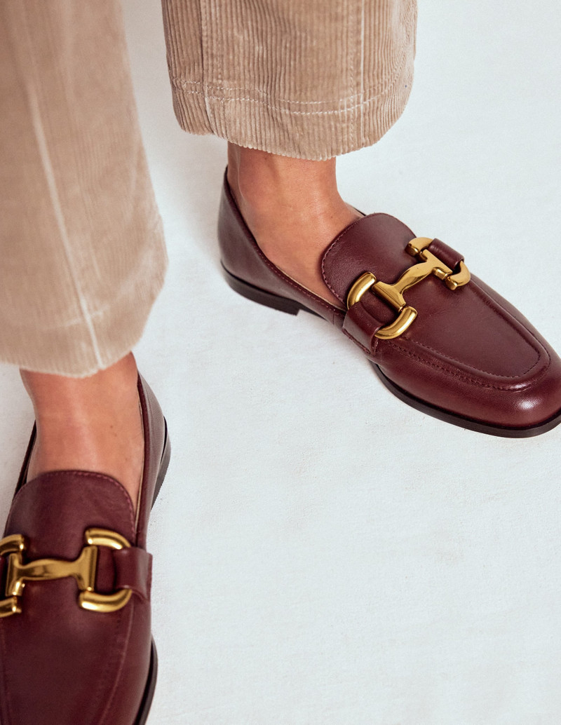 BODEN Iris Snaffle Loafers-Oxblood outlook