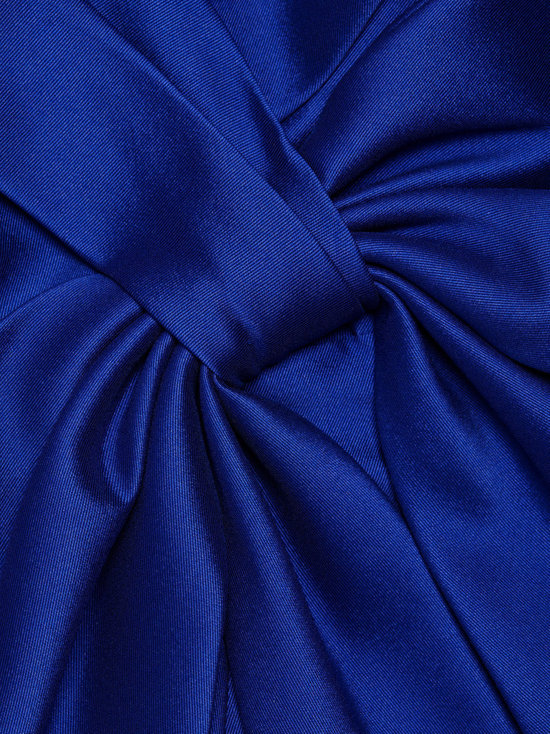 Women's Satin Mikado Bow Mermaid Gown - Cobalt 7