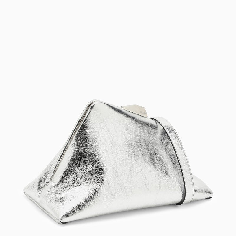 The Attico Day Off Silver Leather Clutch Bag Women - 3