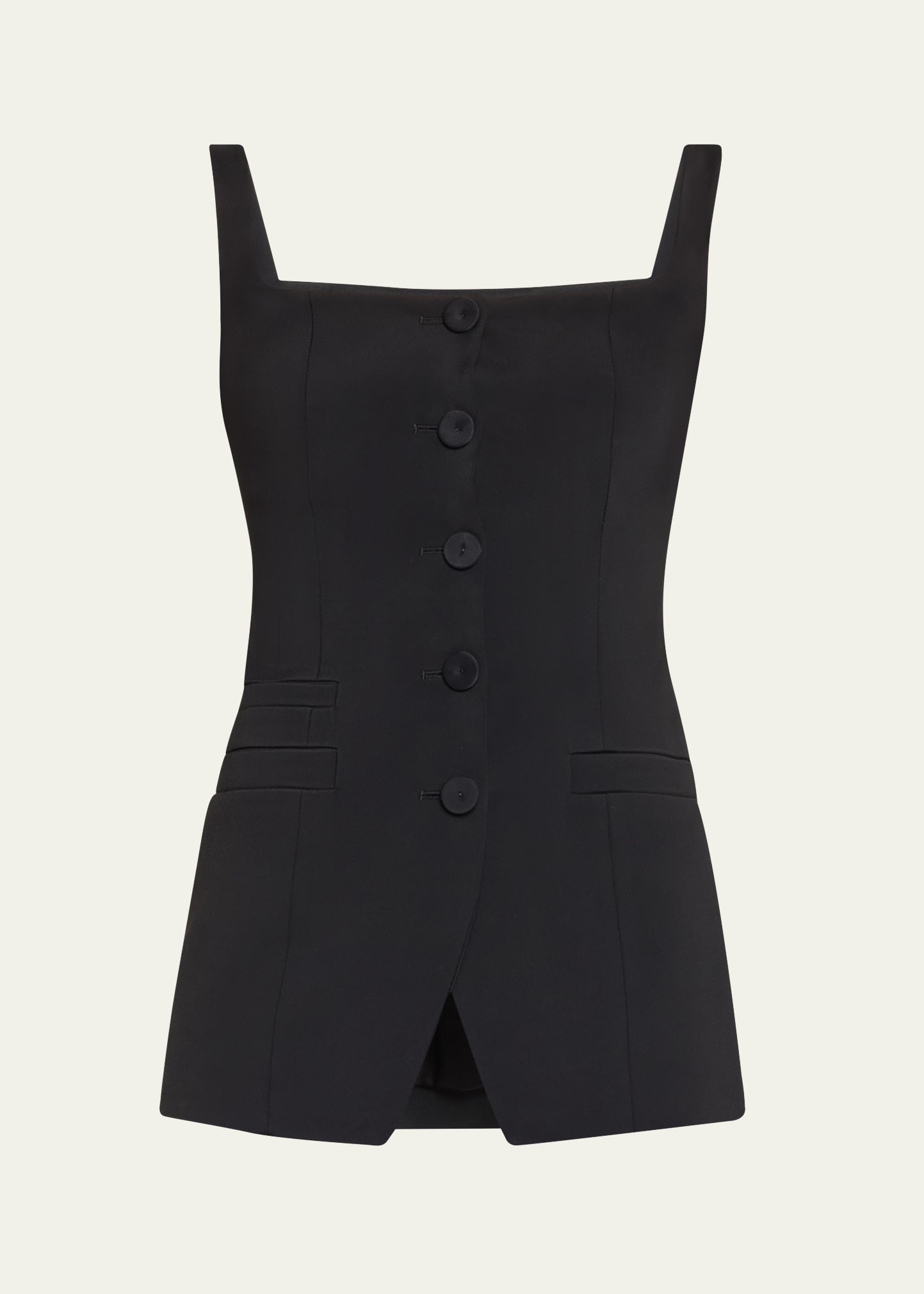 Square-Neck Buttoned Top - 1