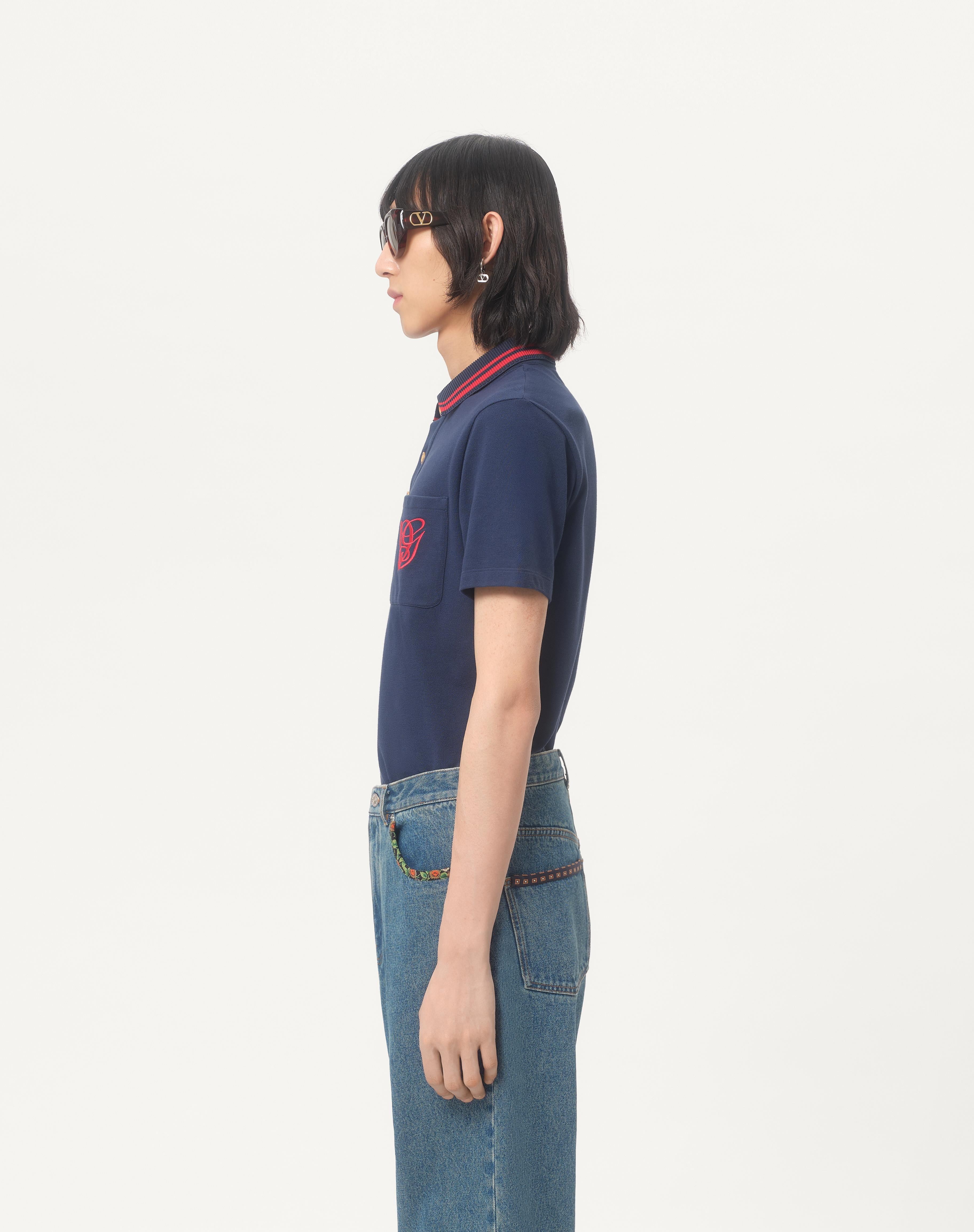 COTTON PIQUÉ POLO SHIRT WITH VG EMBROIDERY - 5