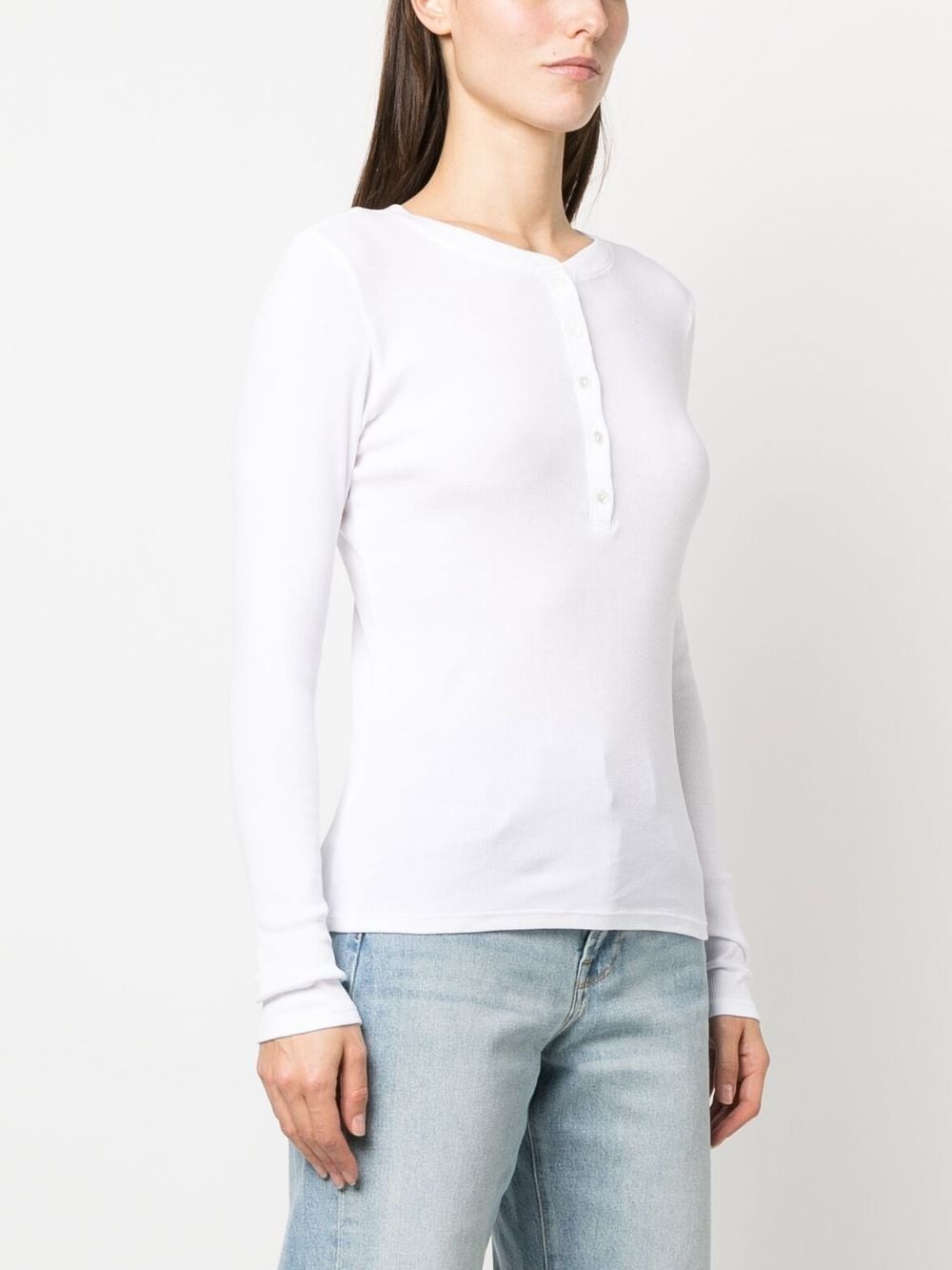 button-front long-sleeved T-shirt - 3