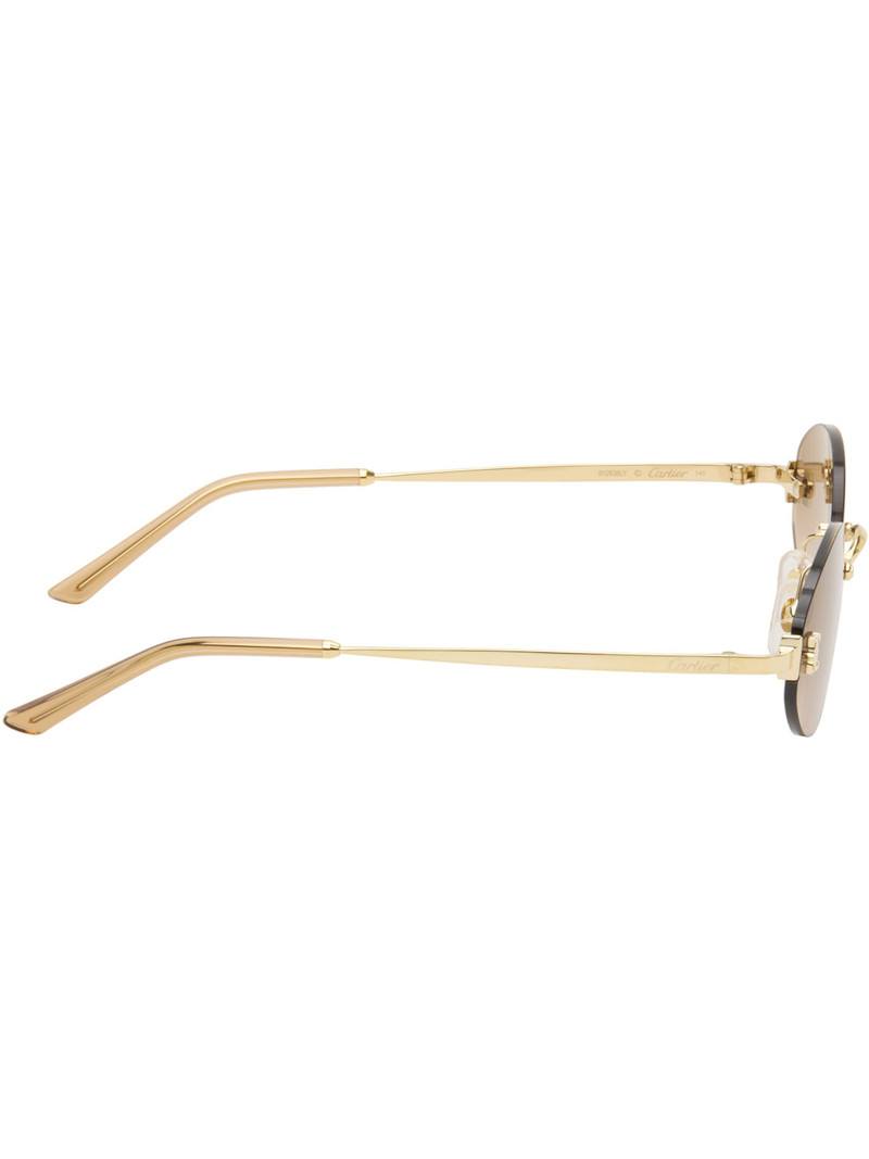 Cartier Gold Signature C Oval Rimless Sunglasses outlook