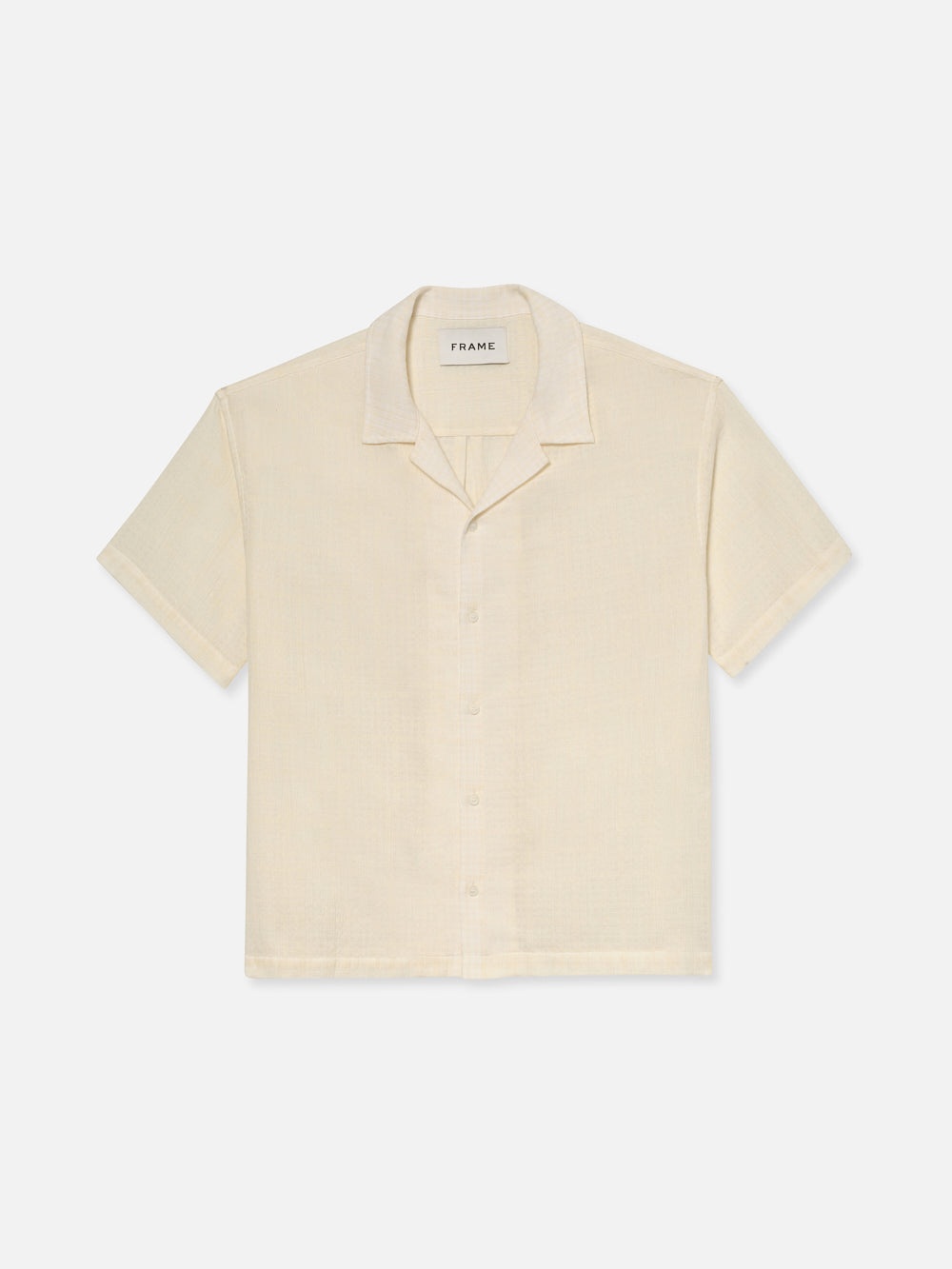 Short Sleeve Camp Collar Shirt in Off White - 1