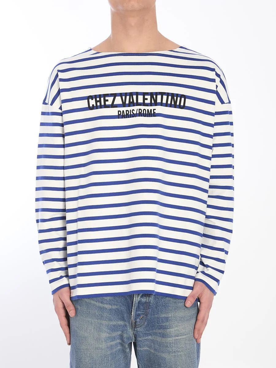 Striped Chez Valentino Garavani T-Shirt - 1