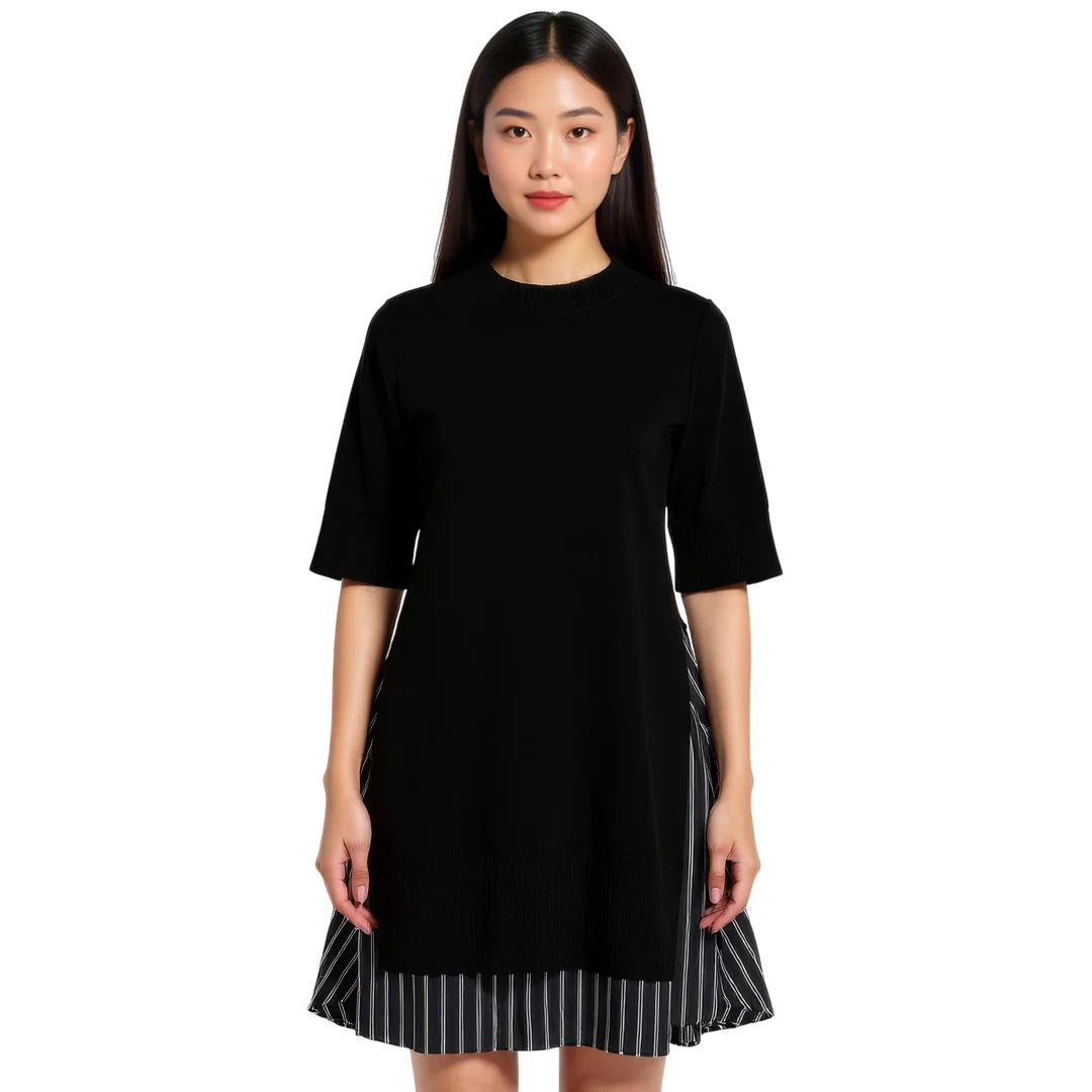 Poplin X Knit Dress - 2