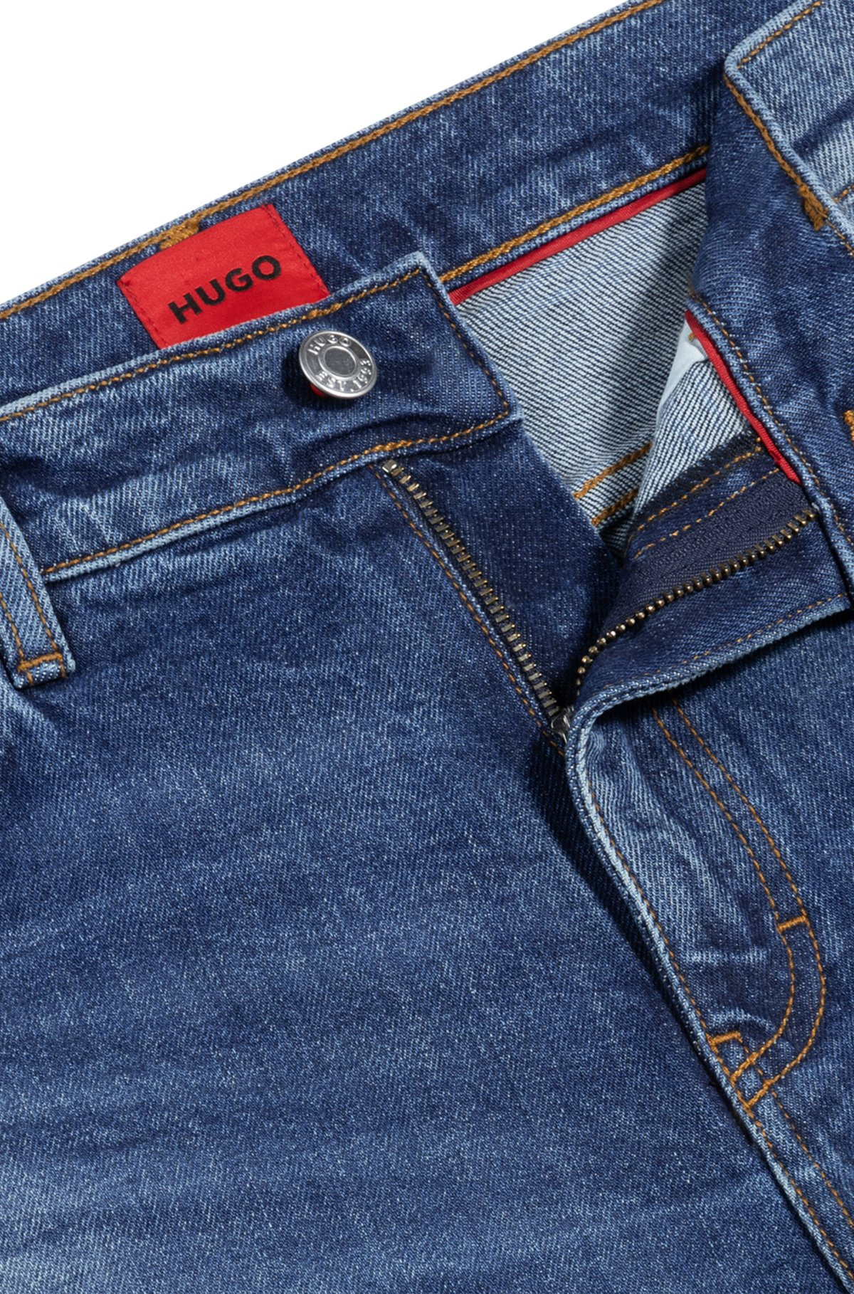 SLIM-FIT JEANS IN DARK-BLUE COMFORT-STRETCH DENIM - 6