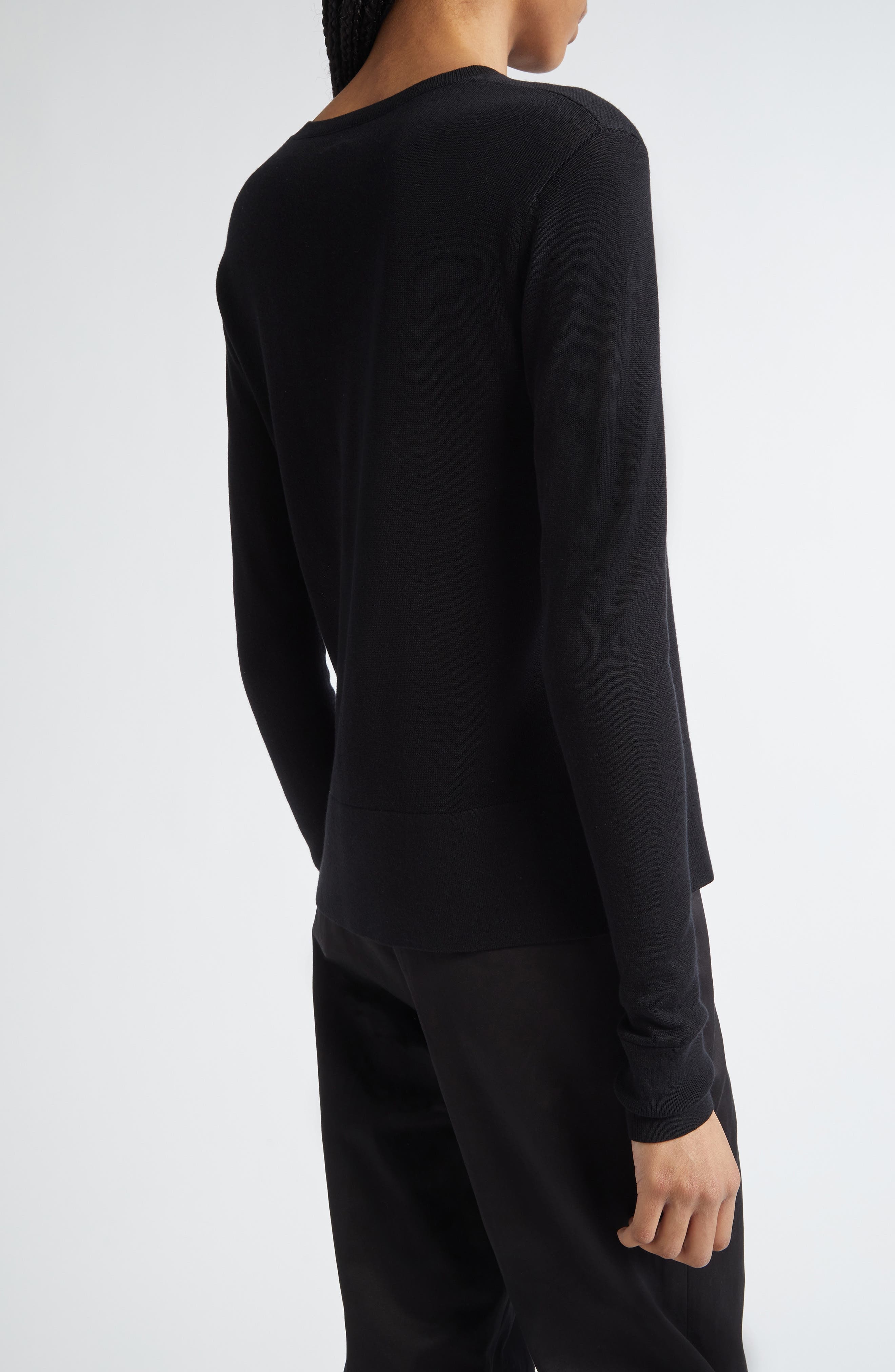 TOTEME Fine Knit Cardigan in Black at Nordstrom - 3