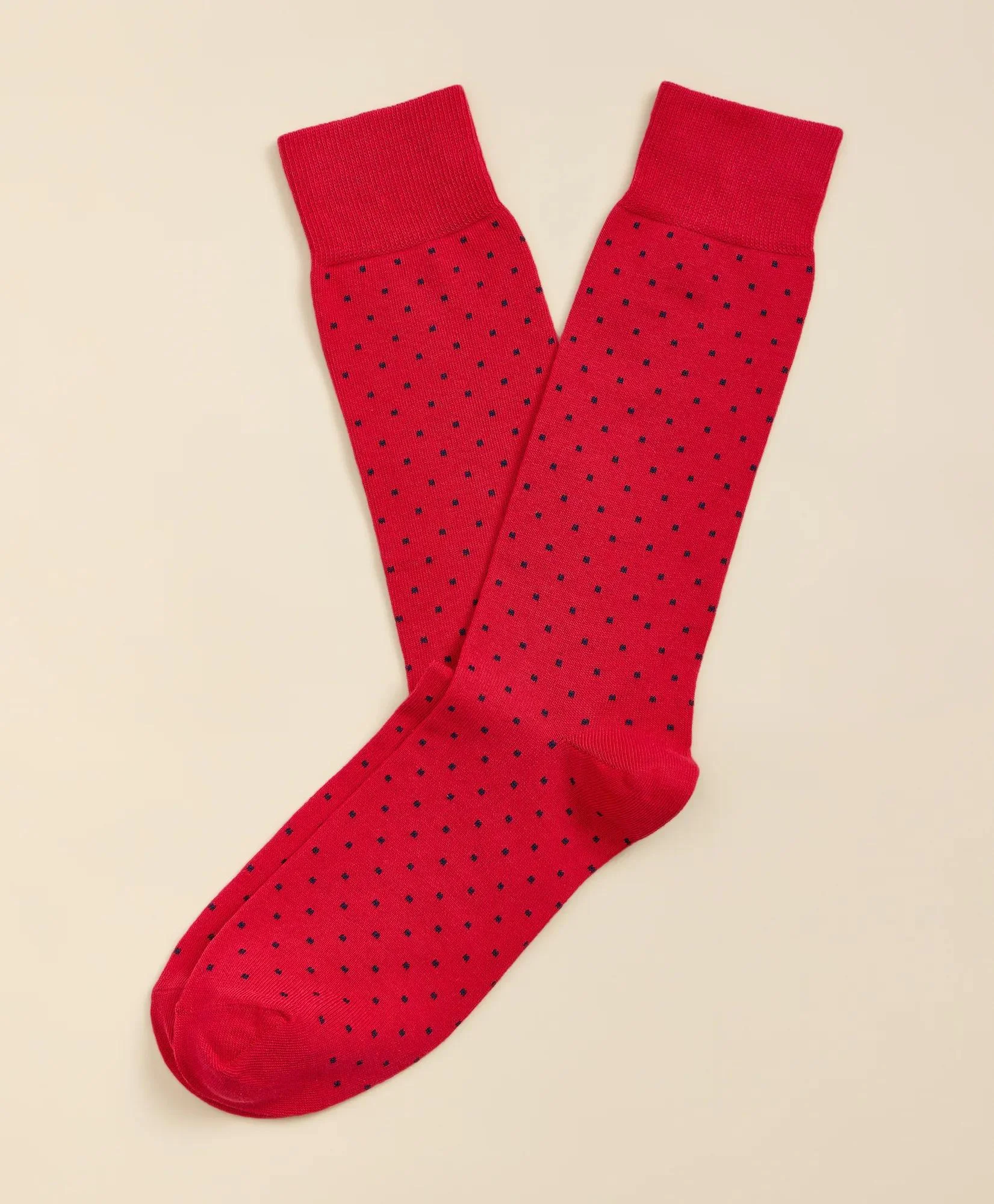 Cotton-Blend Mini-Dot Socks - 1