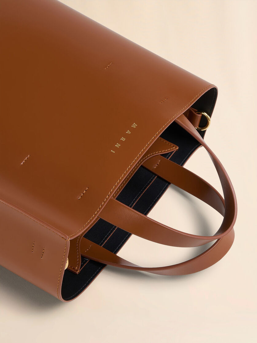 MUSEO SMALL BAG IN BROWN LEATHER - 4