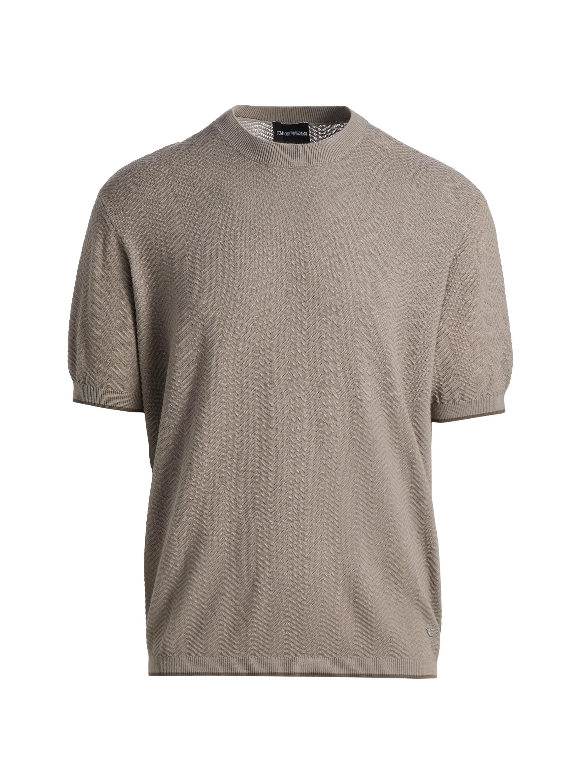 Men's Tipped-Trim Textured Chevron Sweater - Morning Dove Chevron - 1