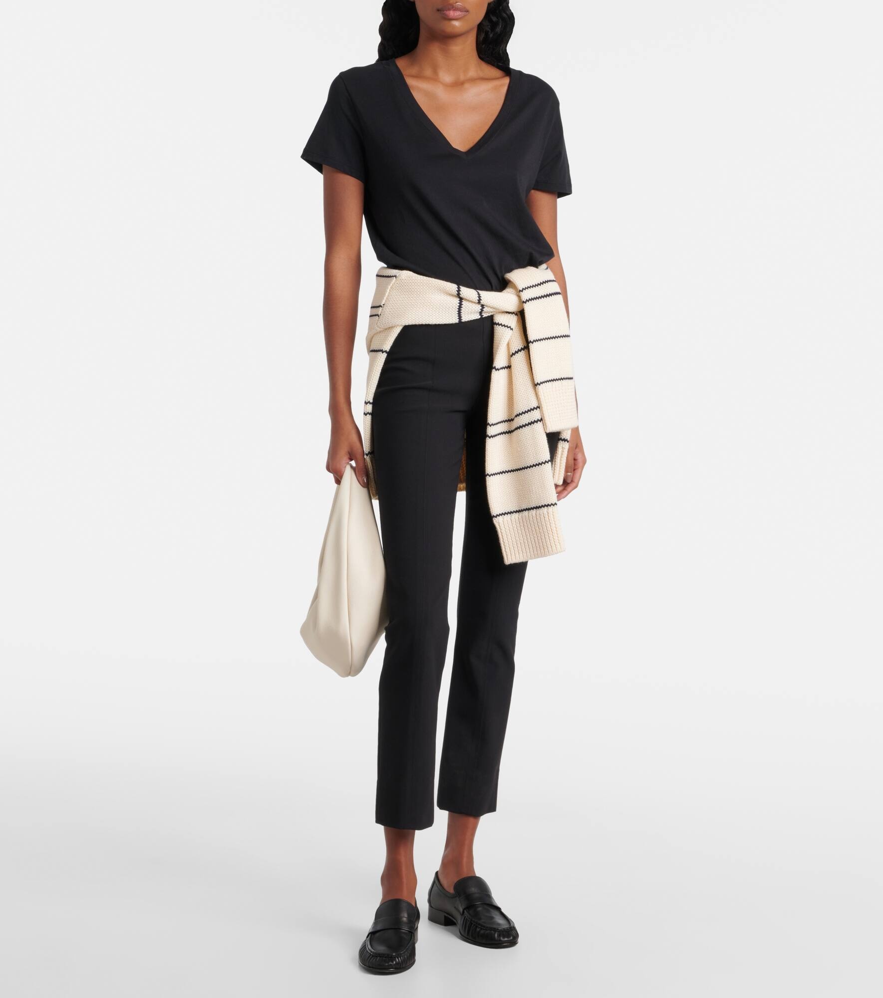 Cotton V-neck T-shirt - 2