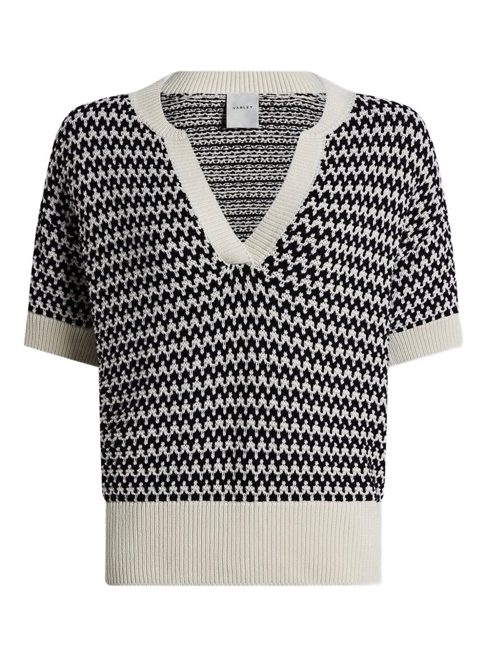 patterned v-neck top - 2