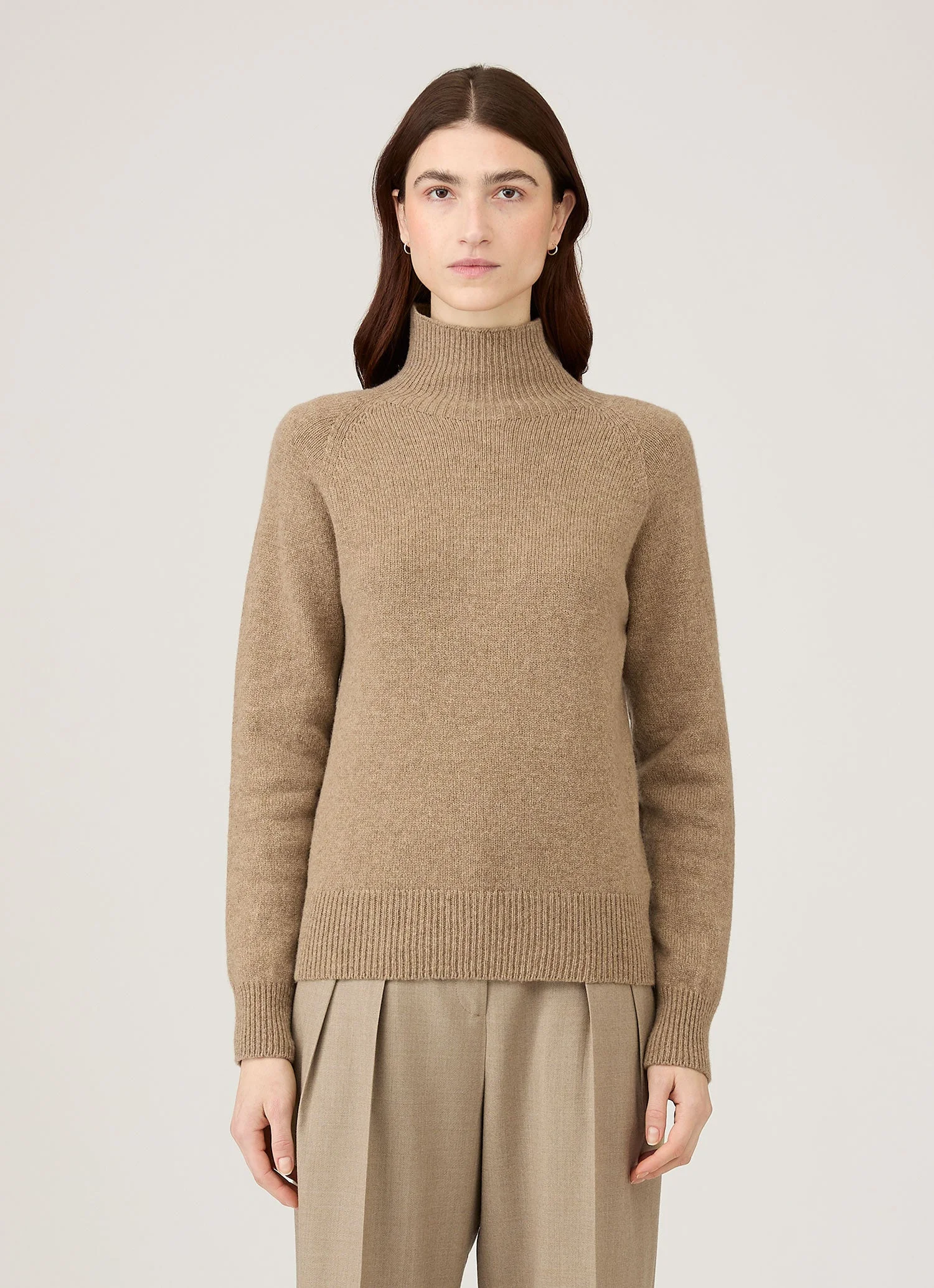 Lambswool Funnel Neck Jumper - 1