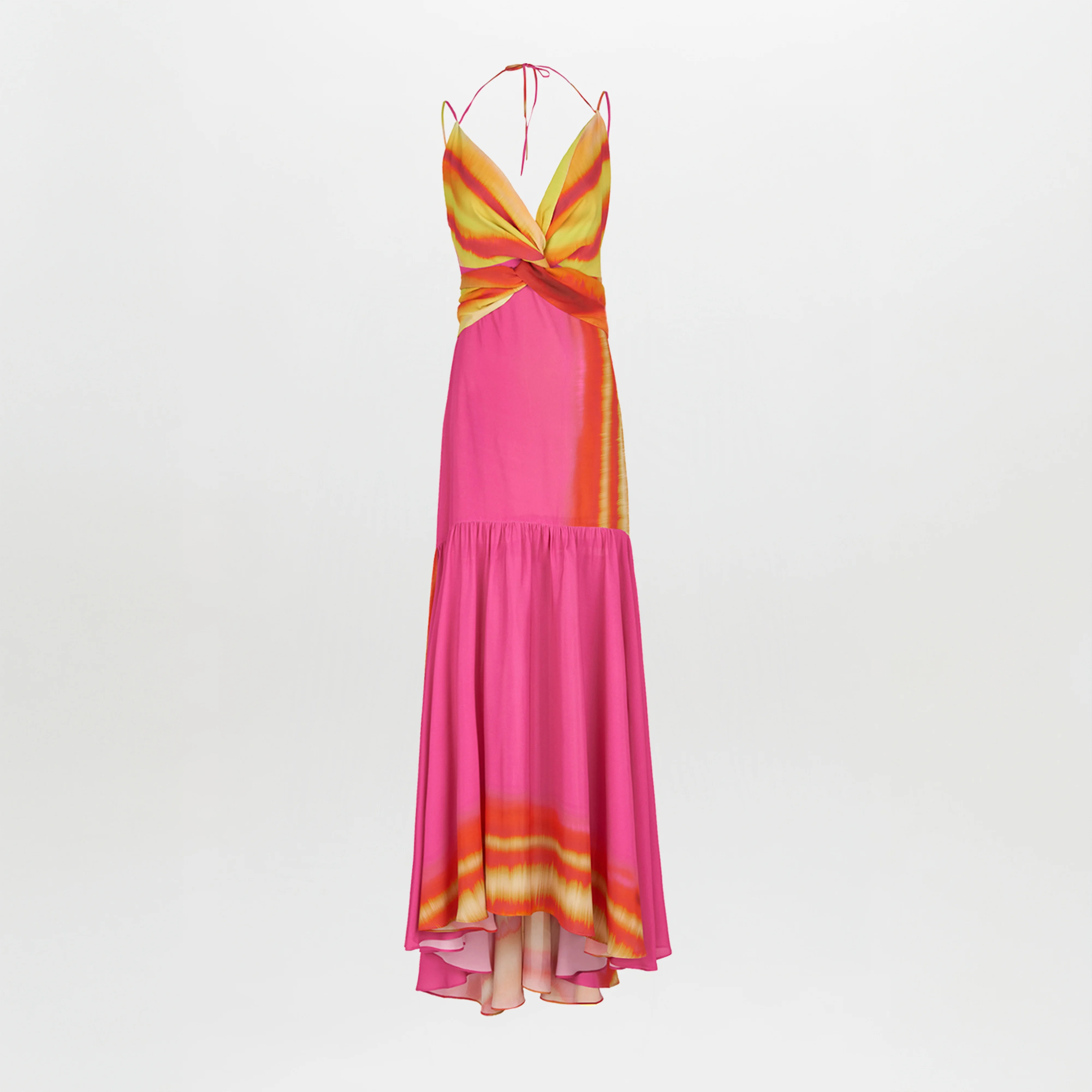 Eva Dress Fuchsia Lime Stripes - 1