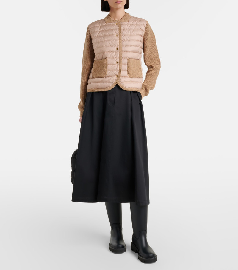 Moncler Down-paneled cotton cardigan outlook