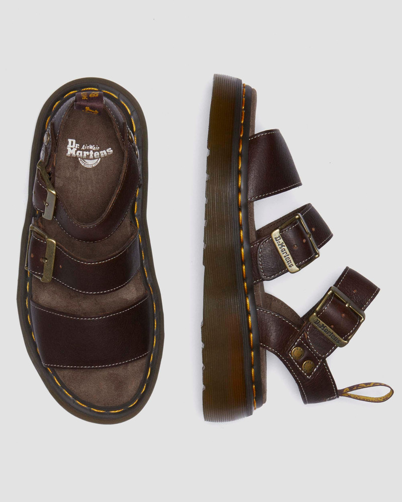 Dr. Martens Gryphon Quad Grizzly Leather Sandals outlook