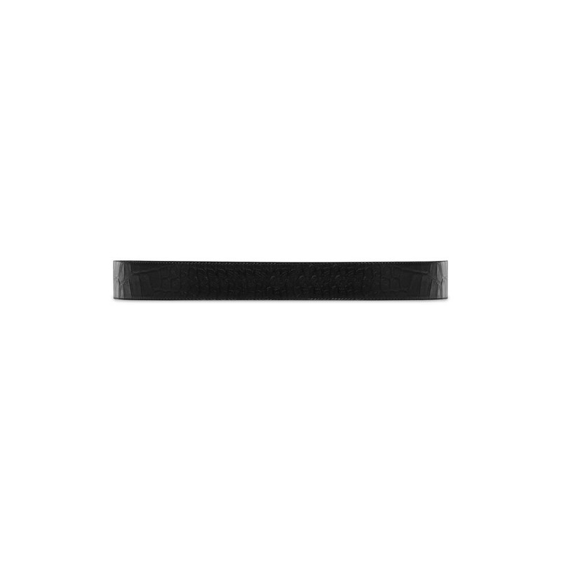 BALENCIAGA Men's Rectangle Large Belt in Black outlook