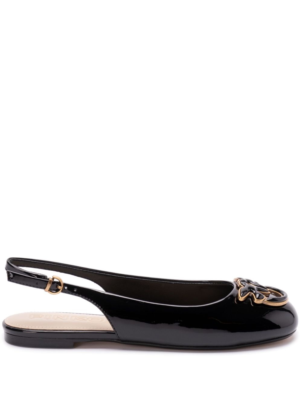 logo-plaque slingback ballerina shoes - 1