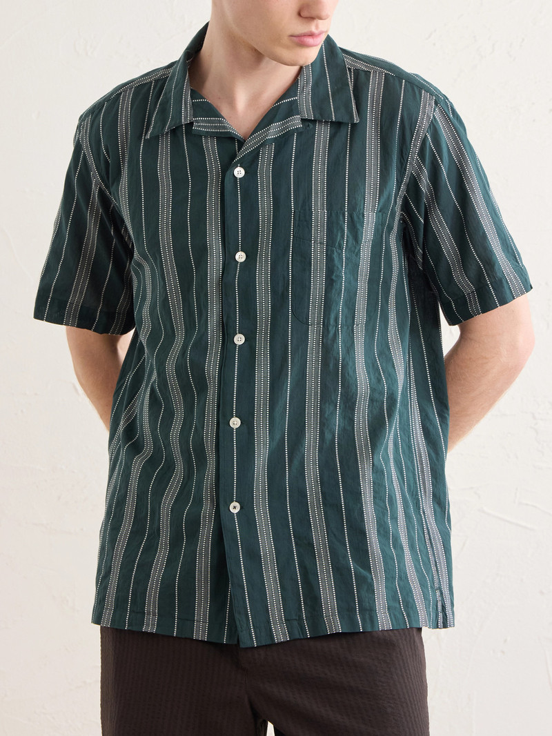 New Palmito MC Camp-Collar Striped Cotton Shirt 3