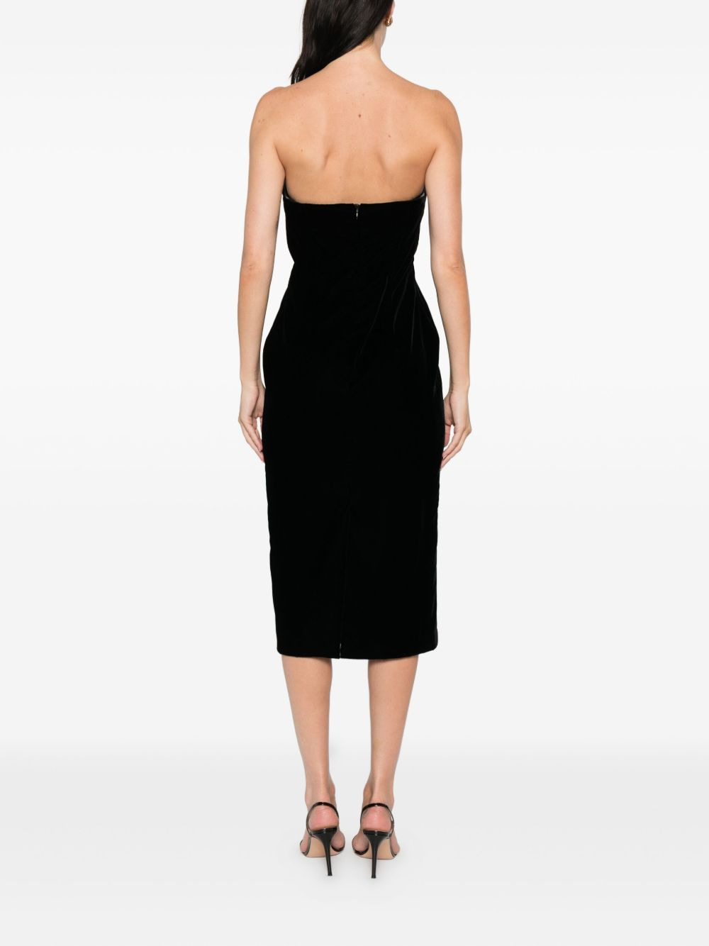 strapless midi dress - 4