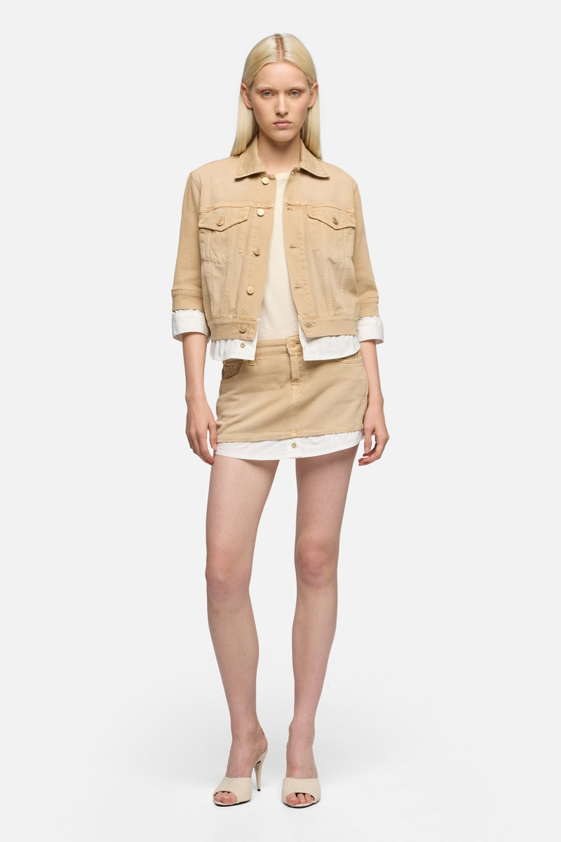 7 For All Mankind CHERRY MINI SKIRT in MANKIND Sand Dune outlook