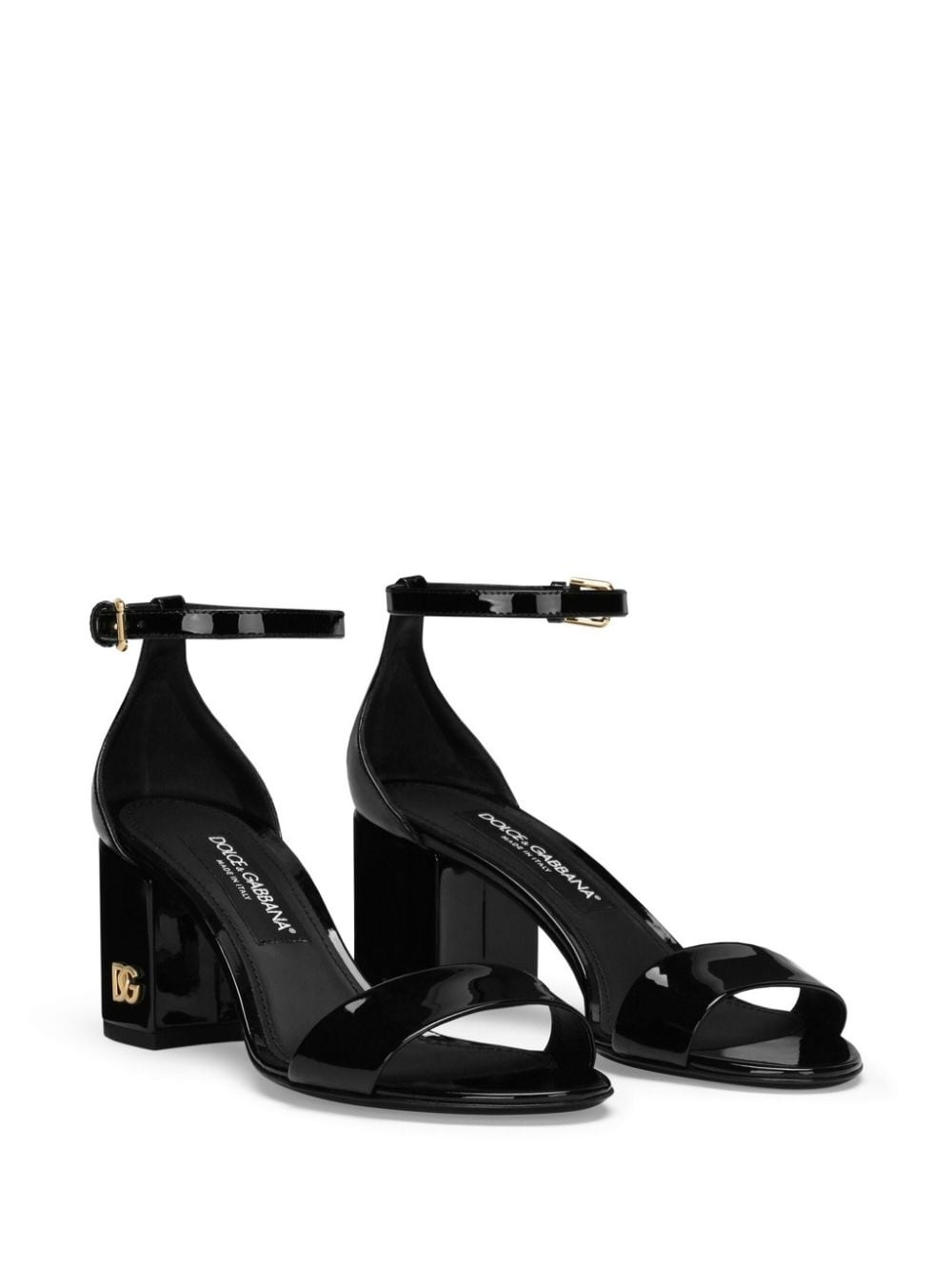 DG-plaque patent-leather sandals - 2