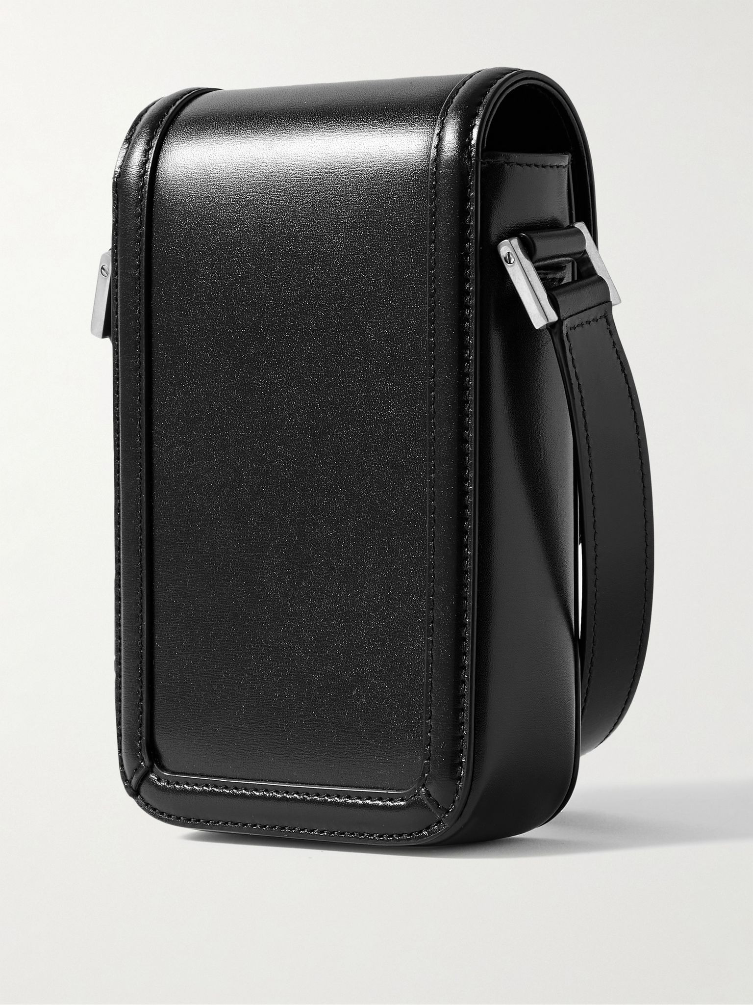 Solferino Mini Logo-Embellished Leather Messenger Bag Black - 3