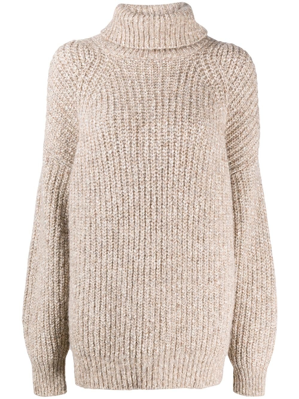 chunky knit roll-neck jumper - 1