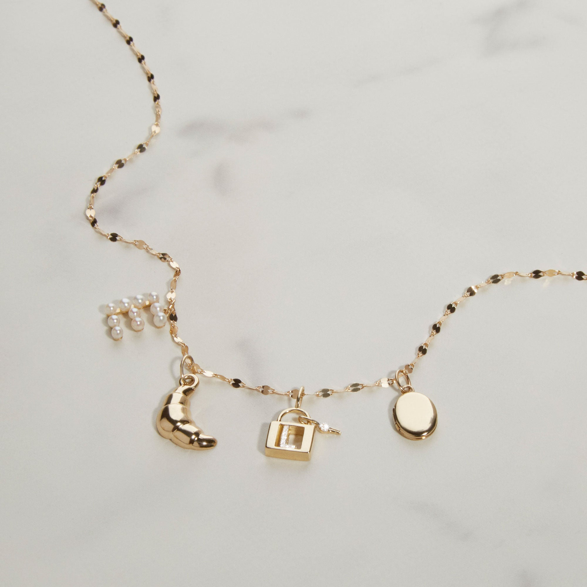 Love Lock Diamond Initial Charm - 31