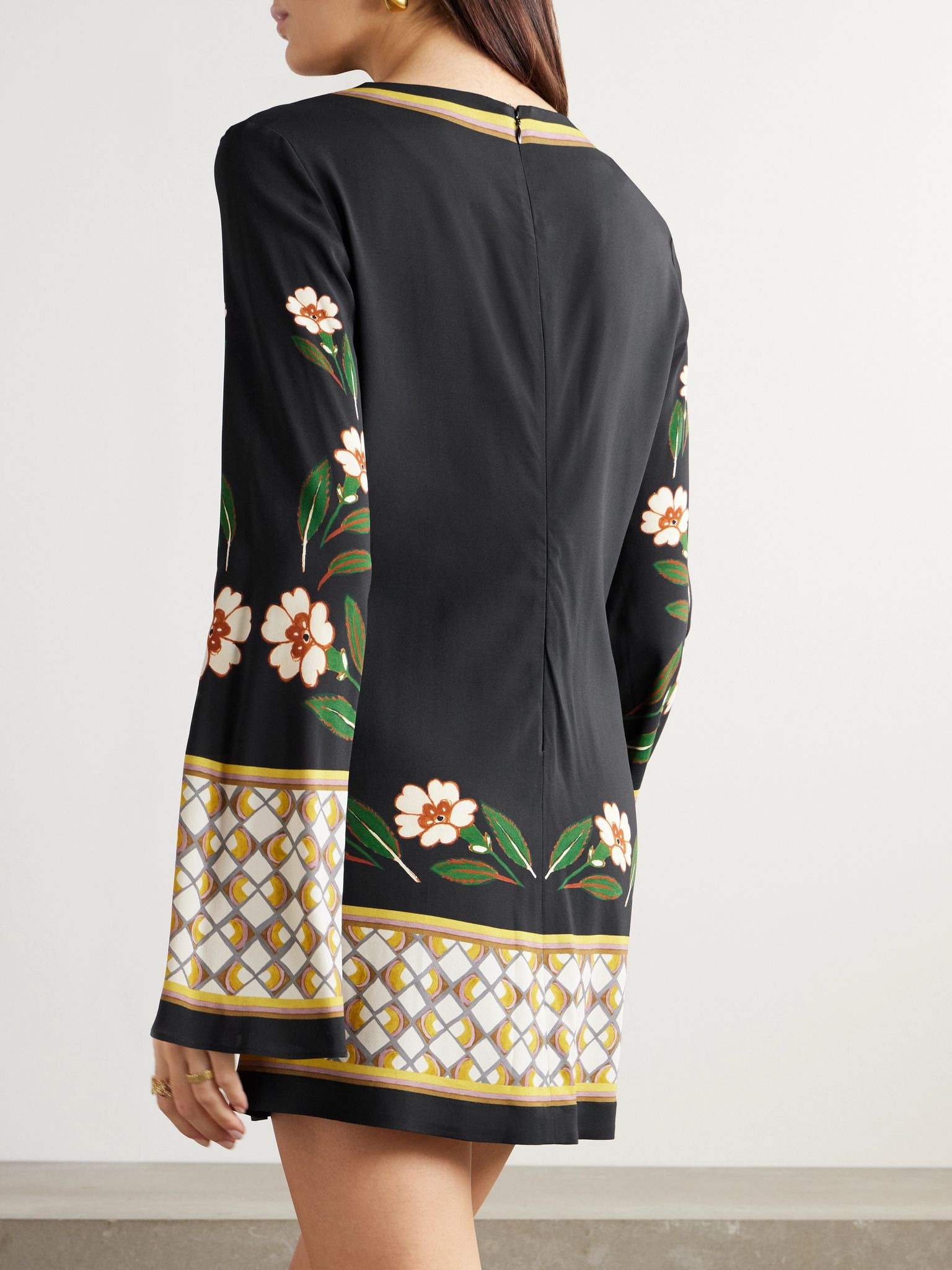 Icon Supremes printed crepe mini dress Black - 3