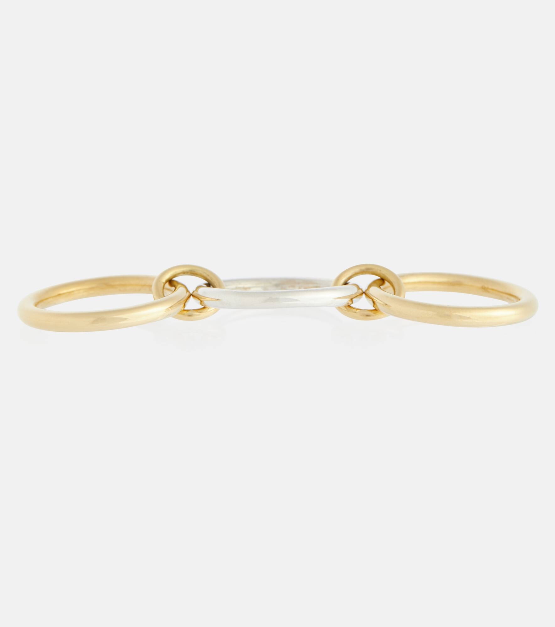Taurus SG 18kt gold and sterling silver linked rings - 2
