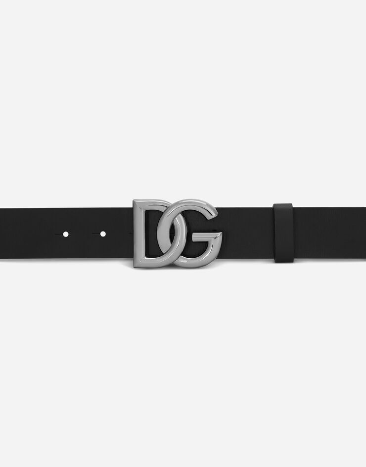 Leather belt with DG logo - 3