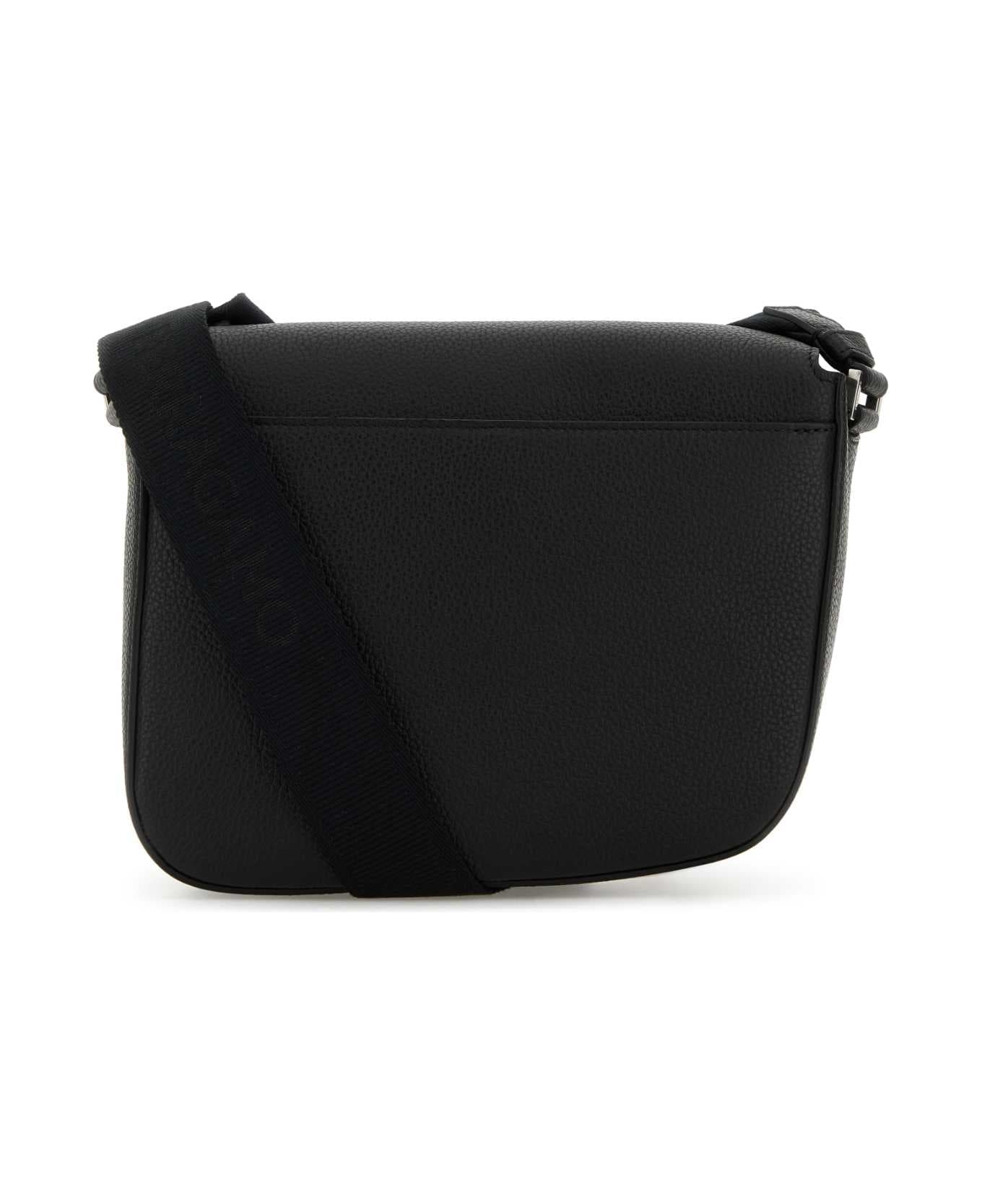 Black Leather Fiamma Crossbody Bag - 3