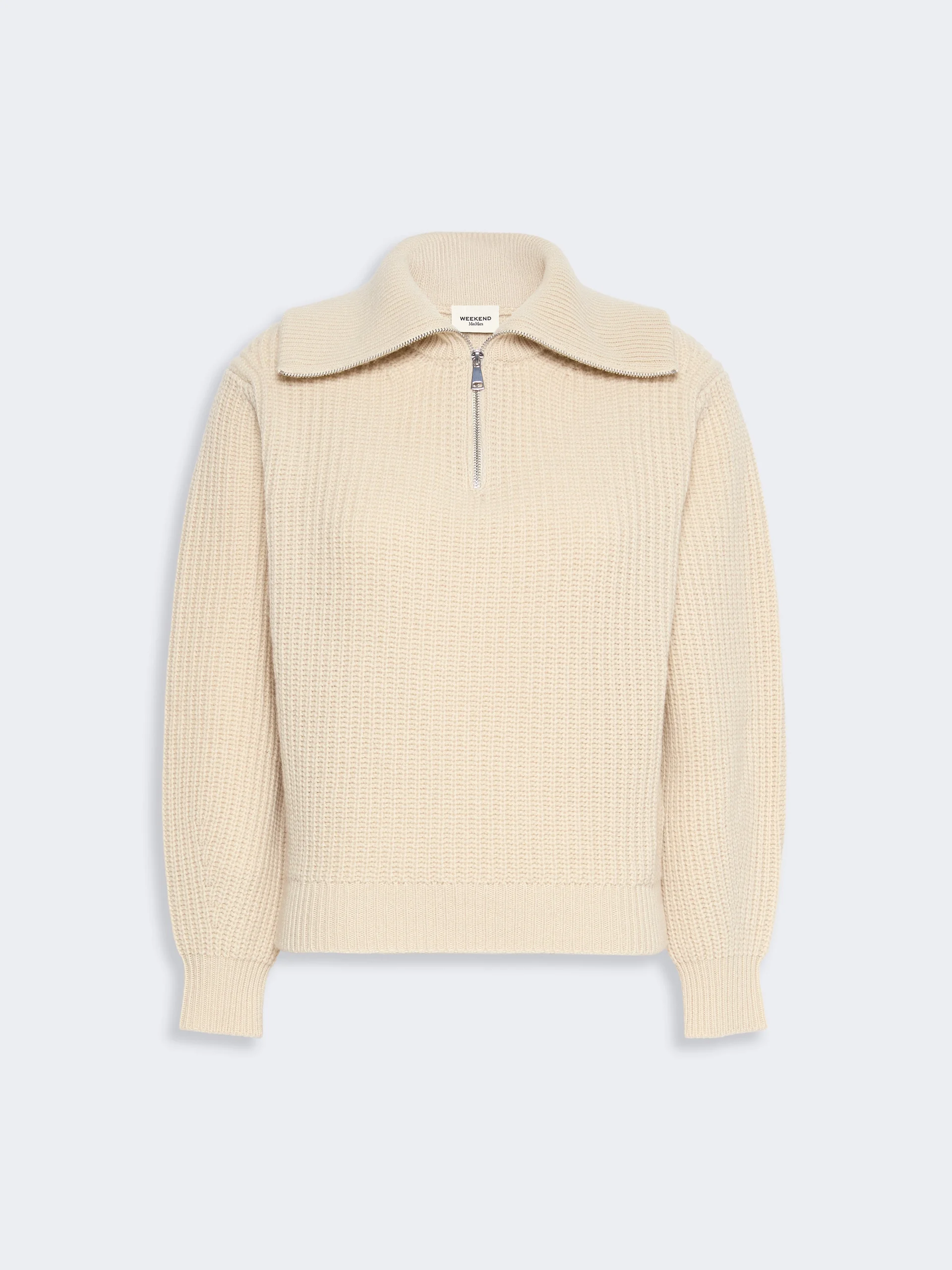 LASER Wool zip-up roll-neck jumper - ICE - 1