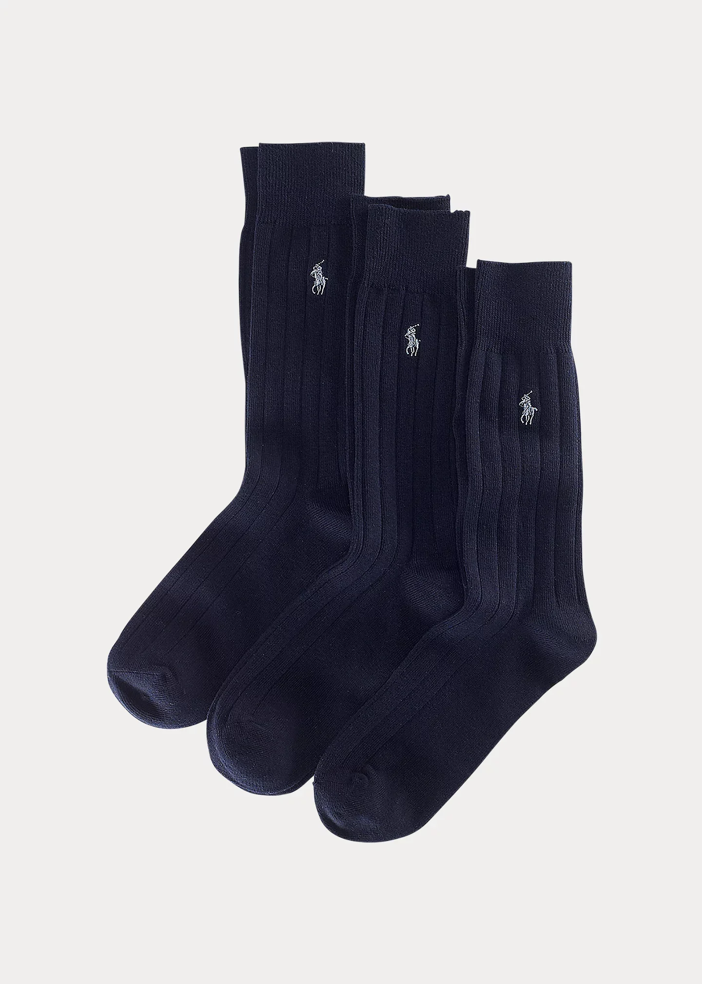 Ribbed Cotton-Blend Trouser Sock 3-Pack - 1