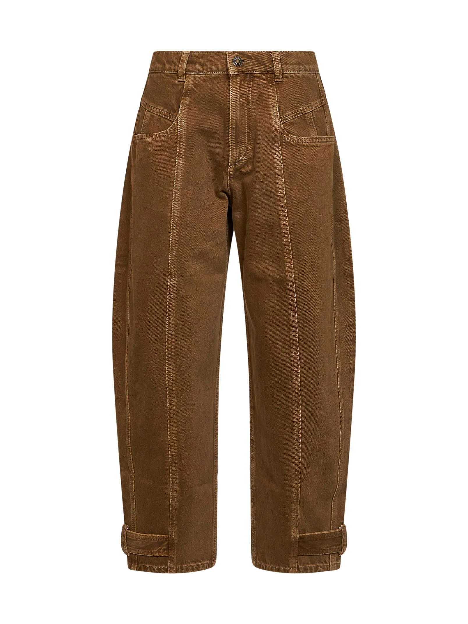 Bronze cotton denim Leya barrel jeans - 1