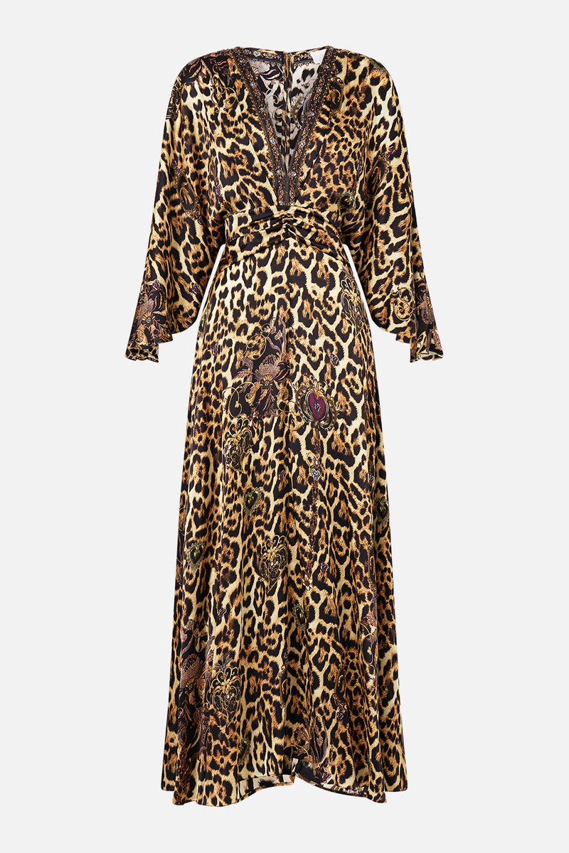 PETAL SLEEVE LONG DRESS - 1