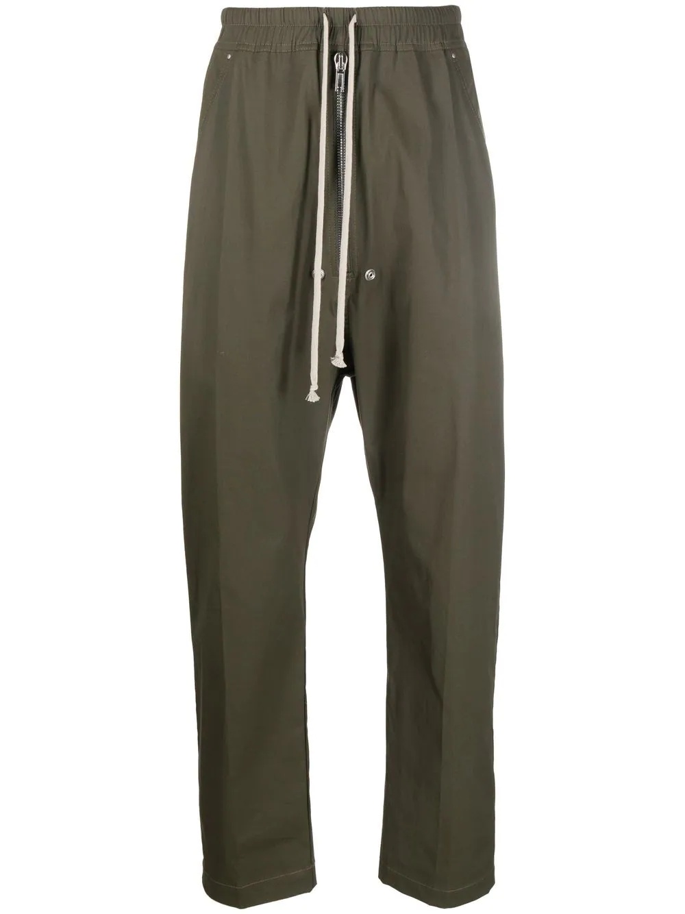 drawstring cotton trousers - 1