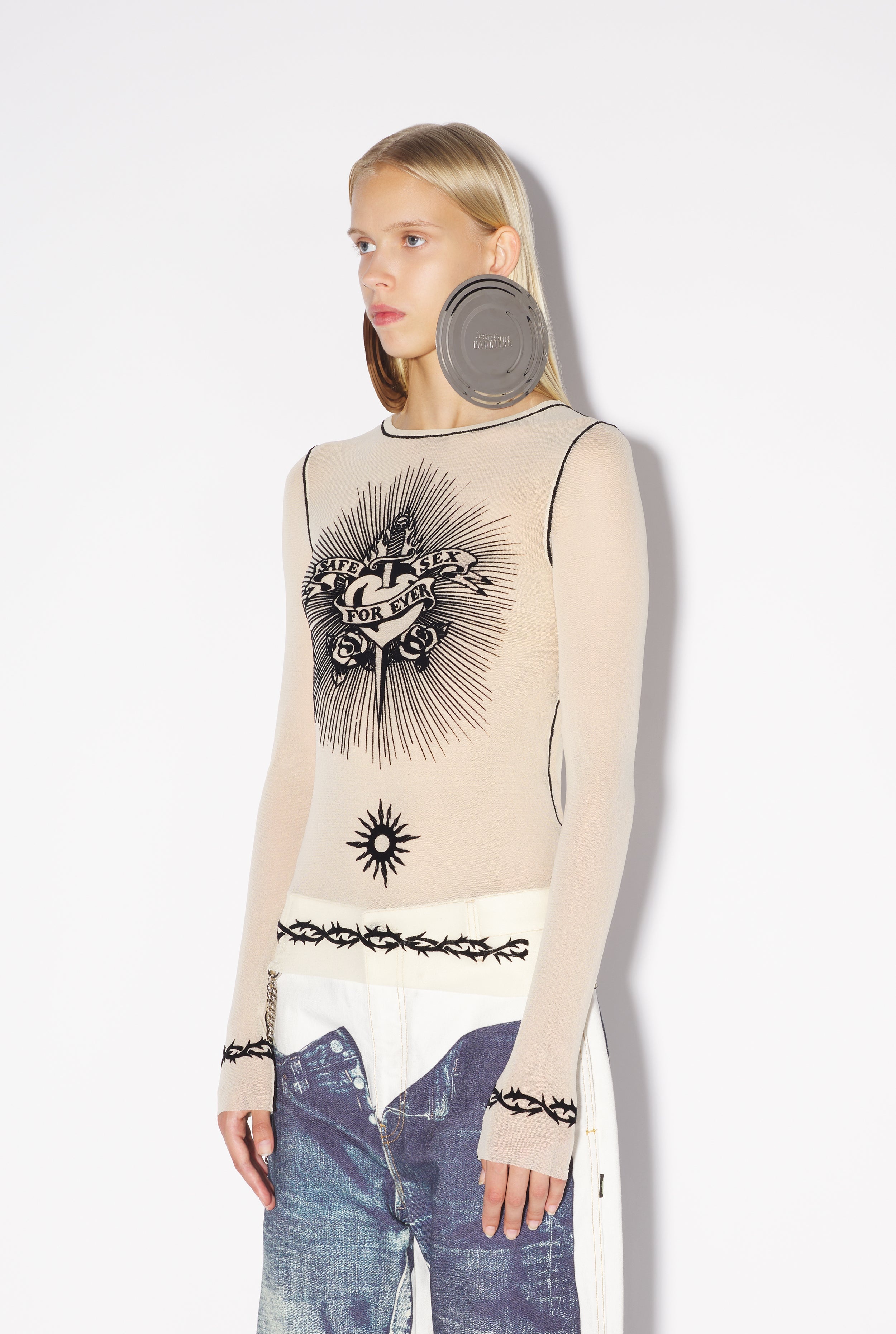 THE WHITE SAFE SEX TATTOO TOP - 8