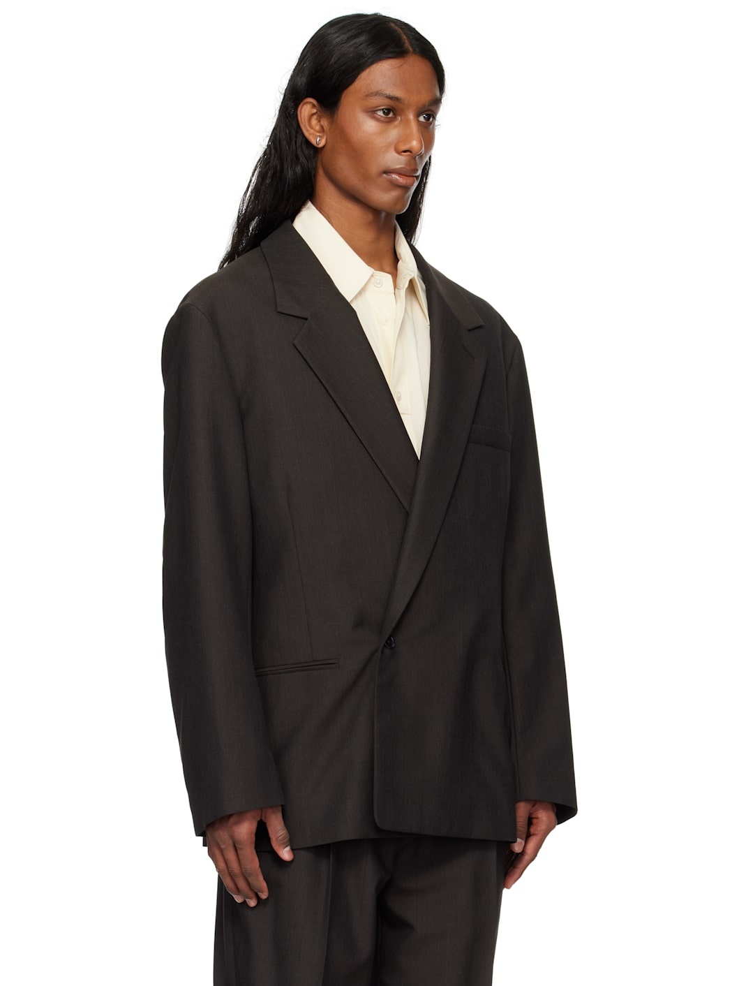 Brown Soft Double Breasted Blazer - 2