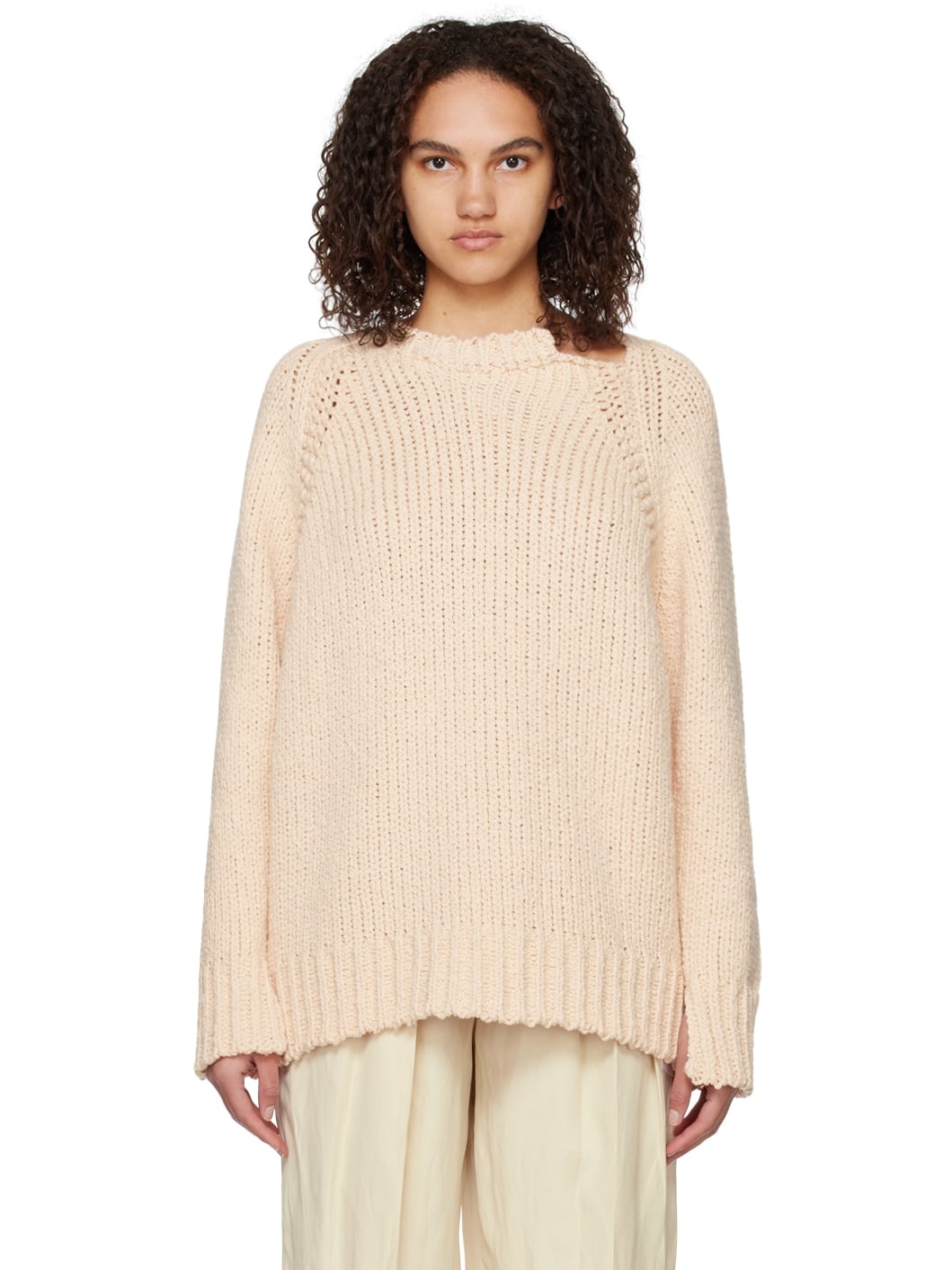 Beige Vented Sweater - 1