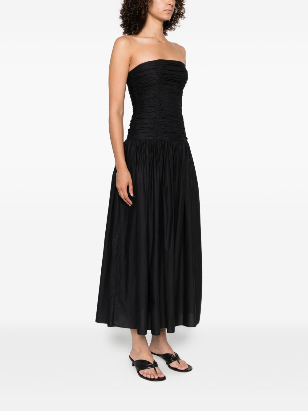 drop-waist strapless midi dress - 3