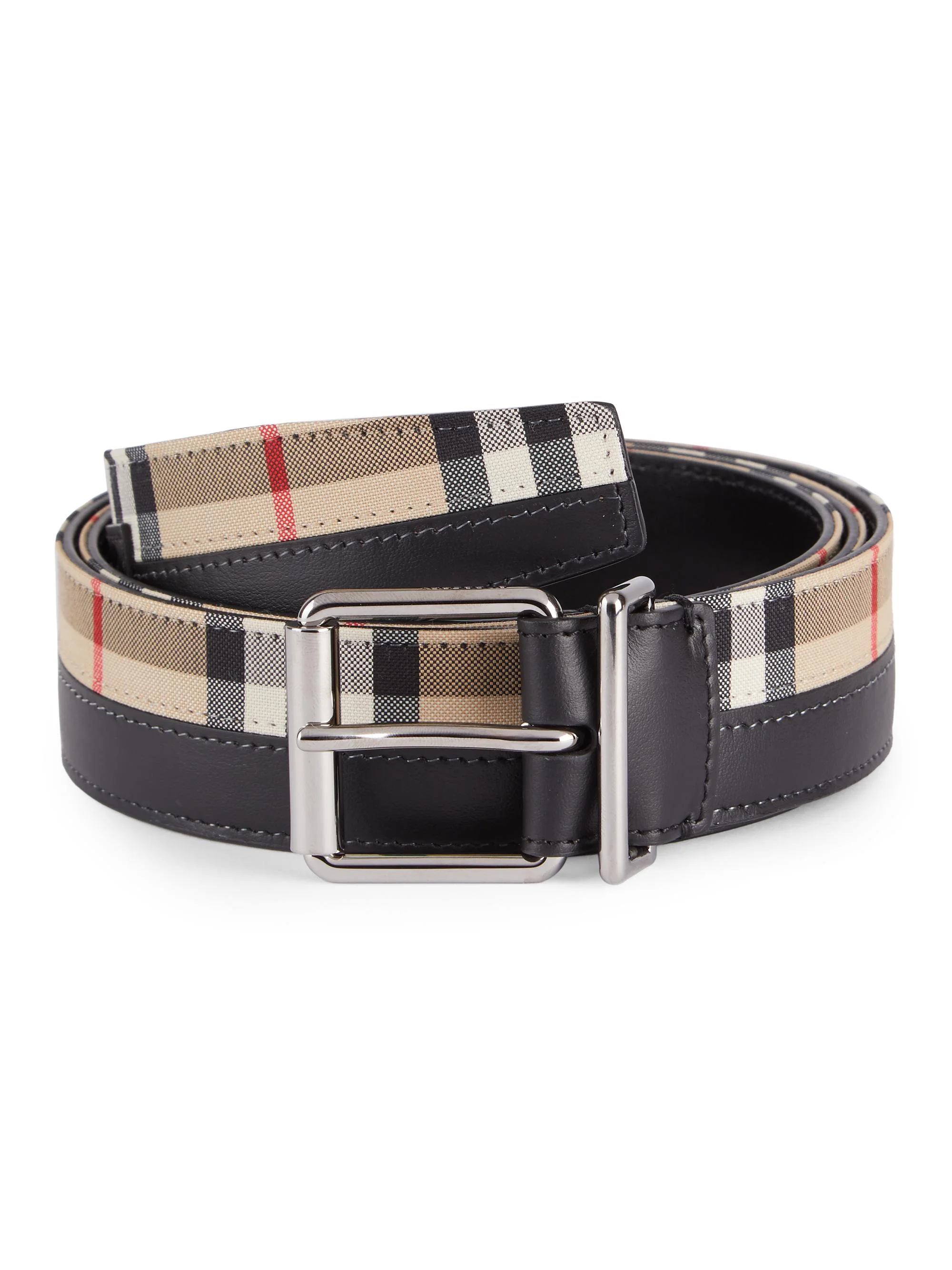 Men's Mack 35 Vintage Check Belt - Archive Black - 1