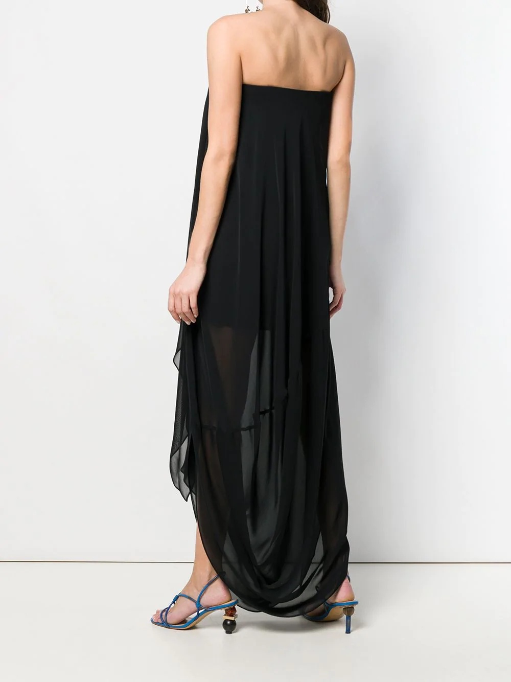 strapless asymmetric dress - 4