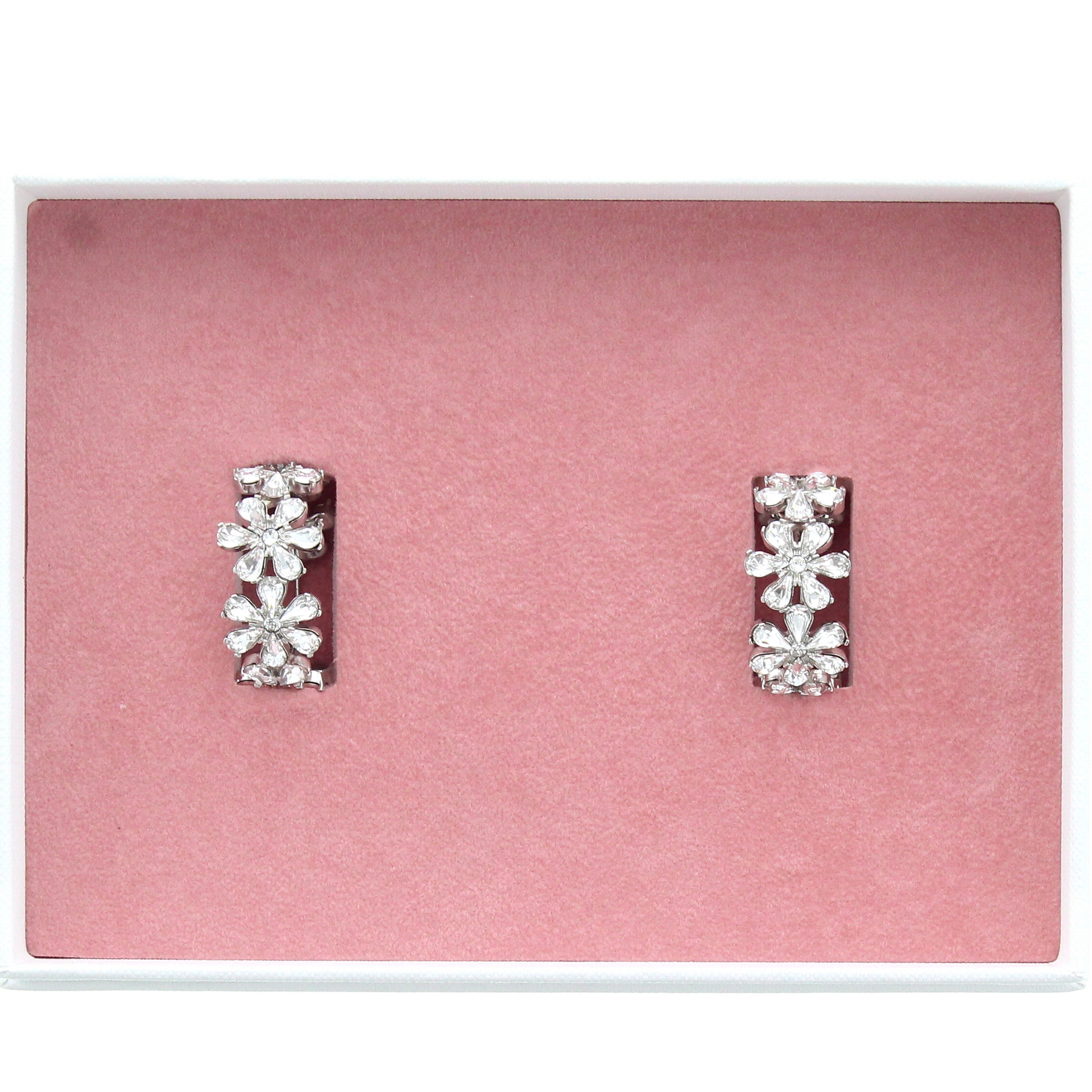 Amina Muaddi – Lily Hoop Earrings White - 2